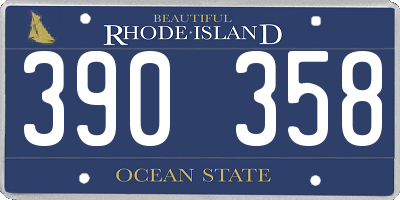 RI license plate 390358