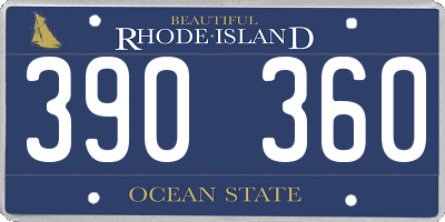 RI license plate 390360