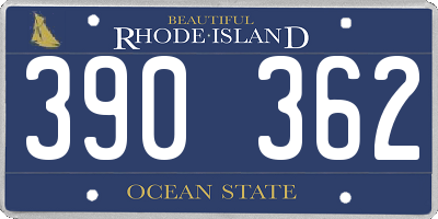 RI license plate 390362