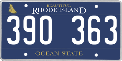 RI license plate 390363