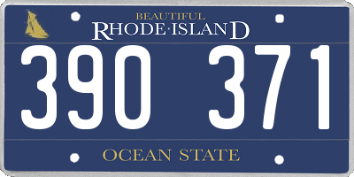 RI license plate 390371