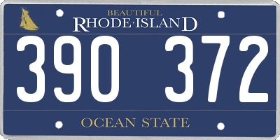 RI license plate 390372