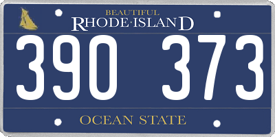 RI license plate 390373