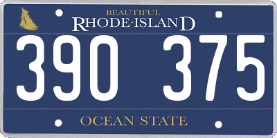 RI license plate 390375