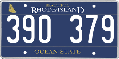 RI license plate 390379