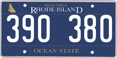 RI license plate 390380
