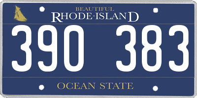 RI license plate 390383