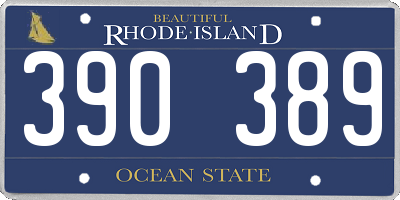 RI license plate 390389