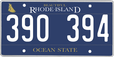 RI license plate 390394