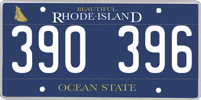RI license plate 390396