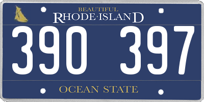 RI license plate 390397