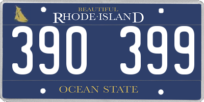 RI license plate 390399