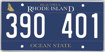 RI license plate 390401