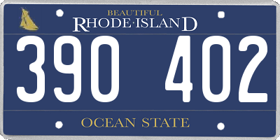 RI license plate 390402