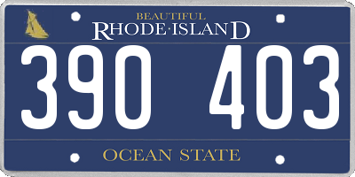 RI license plate 390403