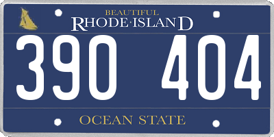 RI license plate 390404