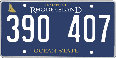 RI license plate 390407