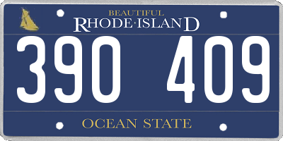 RI license plate 390409