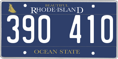RI license plate 390410