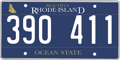 RI license plate 390411