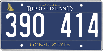 RI license plate 390414