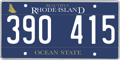 RI license plate 390415