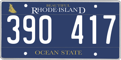 RI license plate 390417