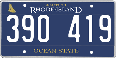 RI license plate 390419