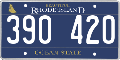 RI license plate 390420