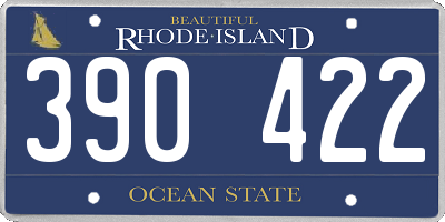 RI license plate 390422