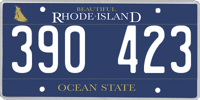 RI license plate 390423