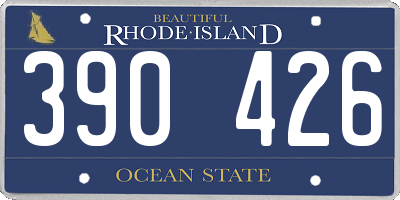 RI license plate 390426