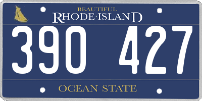 RI license plate 390427