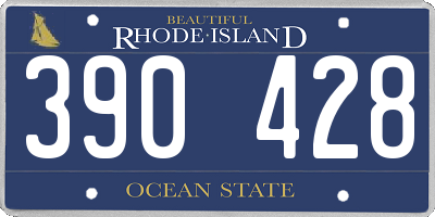 RI license plate 390428