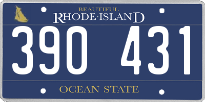 RI license plate 390431