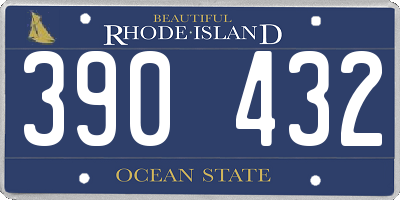 RI license plate 390432