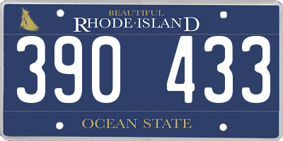 RI license plate 390433
