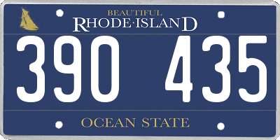 RI license plate 390435