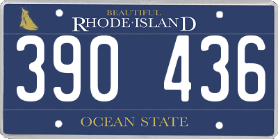 RI license plate 390436