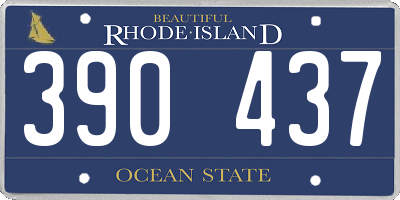 RI license plate 390437