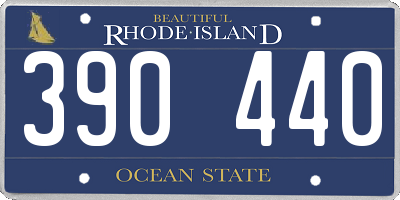 RI license plate 390440