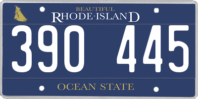 RI license plate 390445