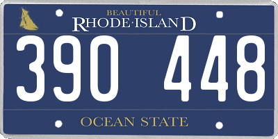 RI license plate 390448