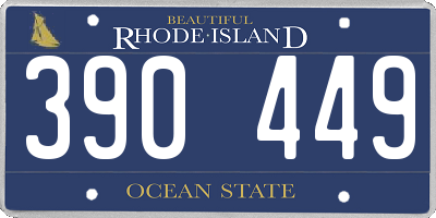 RI license plate 390449