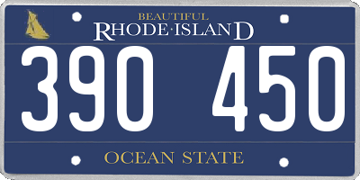 RI license plate 390450