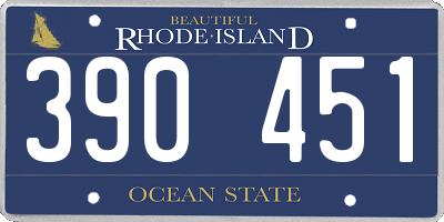 RI license plate 390451