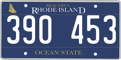 RI license plate 390453
