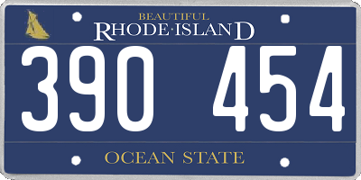 RI license plate 390454