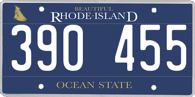 RI license plate 390455