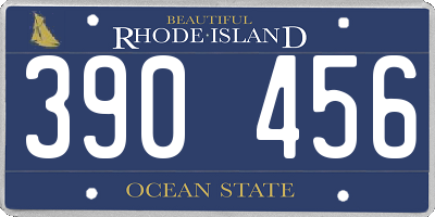 RI license plate 390456